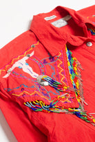 Vintage Beaded Longhorn Side Saddle Button Up Shirt