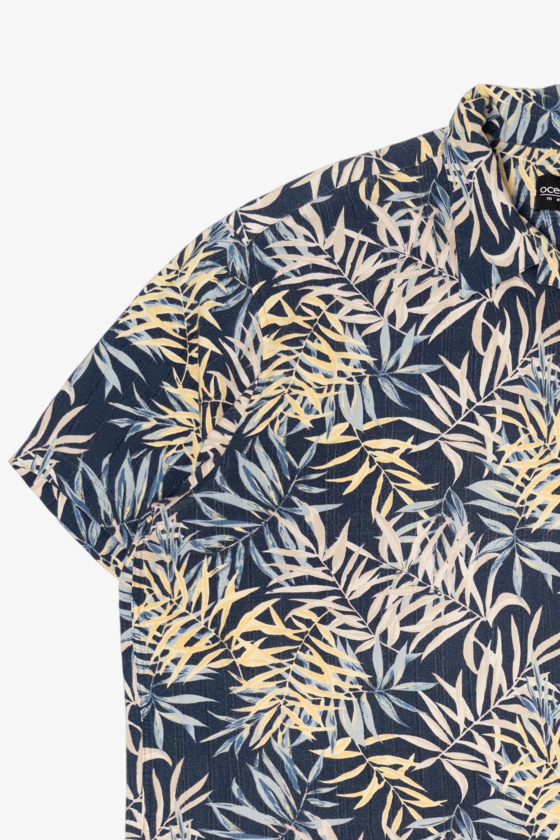 Vintage Navy Blue Ocean Pacific Hawaiian Button Up Shirt (1990s)