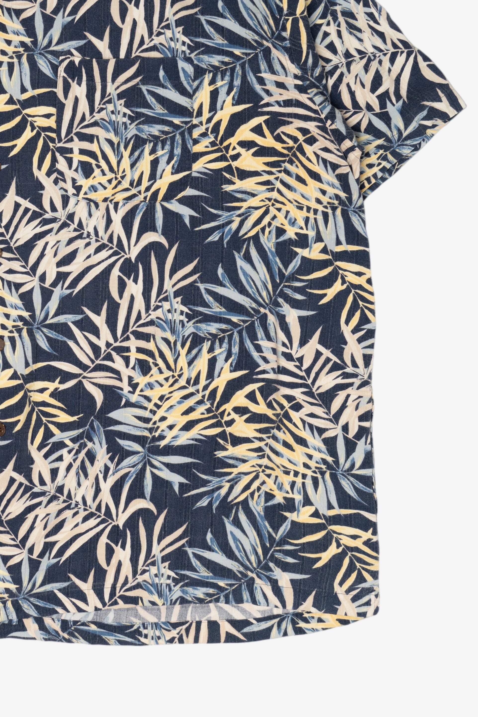 Vintage Navy Blue Ocean Pacific Hawaiian Button Up Shirt (1990s)