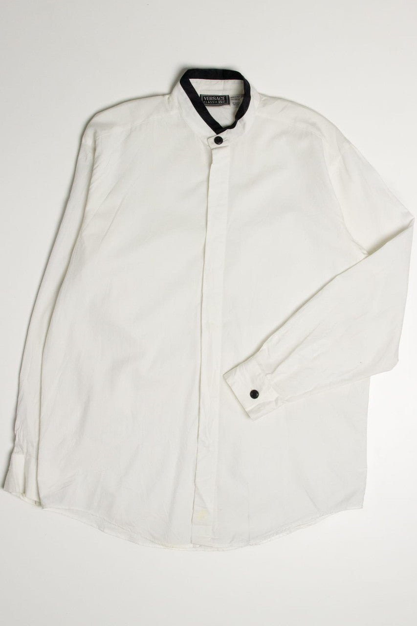 Versace Classic V2 Banded Collar Button Up Shirt