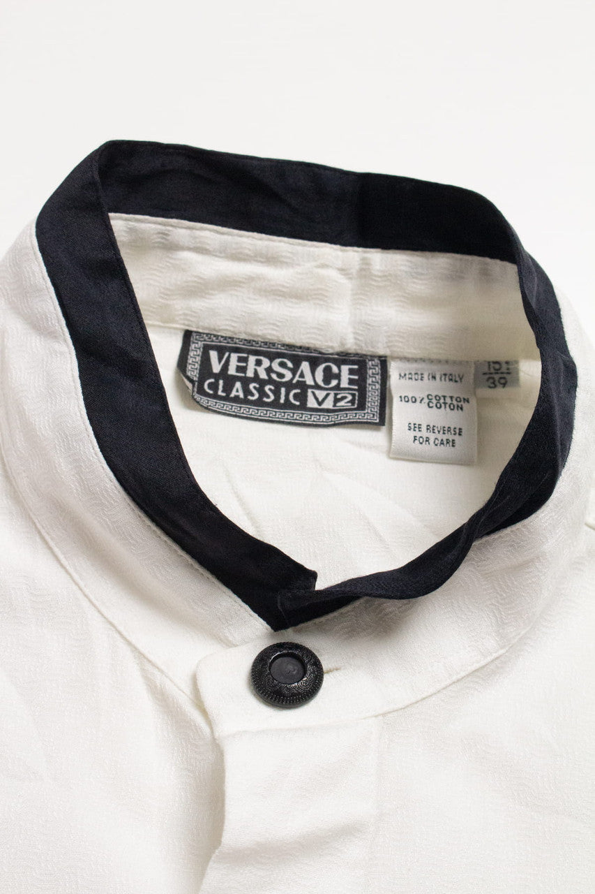 Versace Classic V2 Banded Collar Button Up Shirt