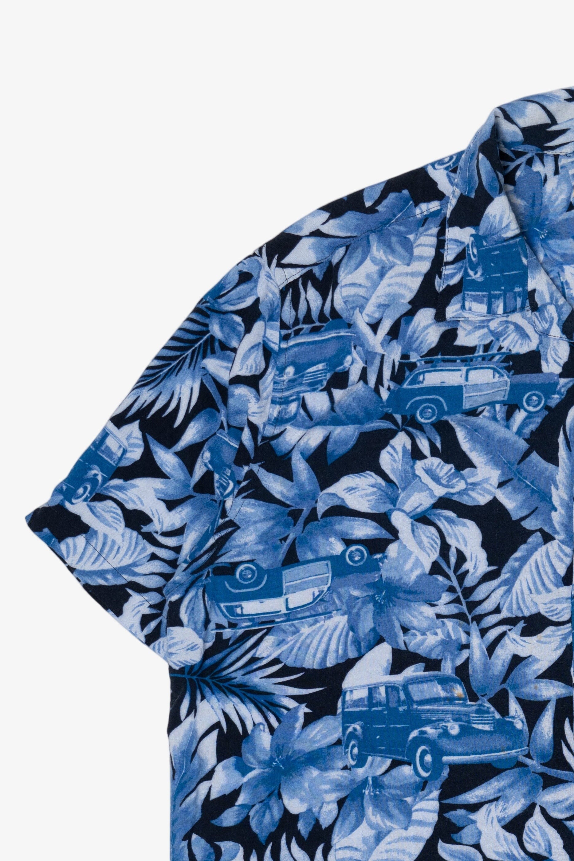 Navy Blue Panama Jack Hawaiian Button Up Shirt (2000s)