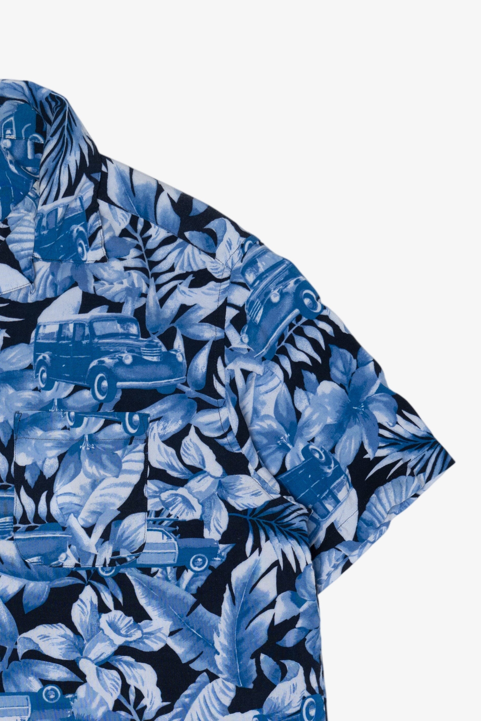 Navy Blue Panama Jack Hawaiian Button Up Shirt (2000s)