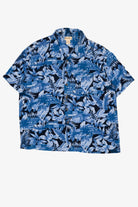 Navy Blue Panama Jack Hawaiian Button Up Shirt (2000s)
