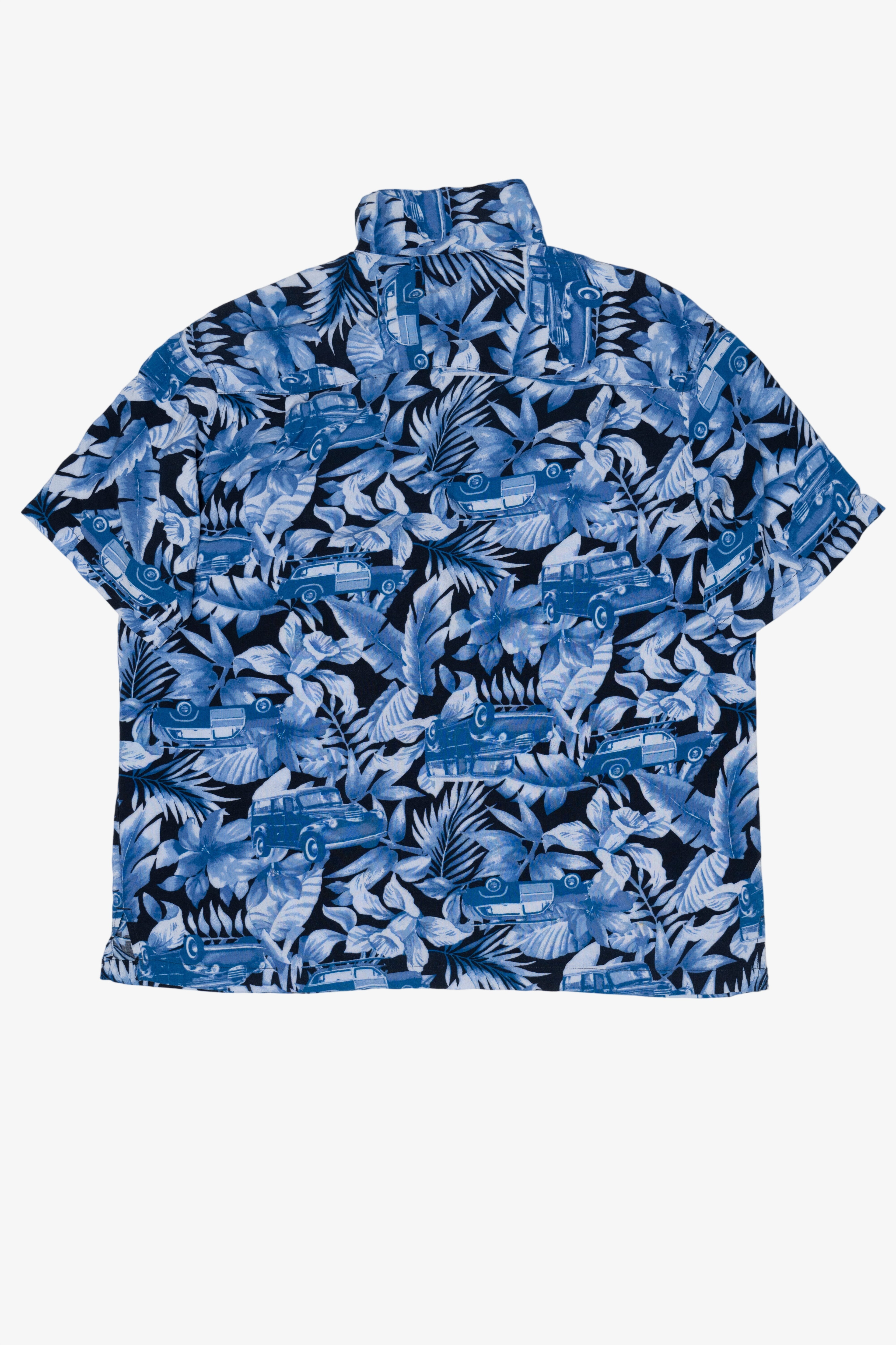 Navy Blue Panama Jack Hawaiian Button Up Shirt (2000s)