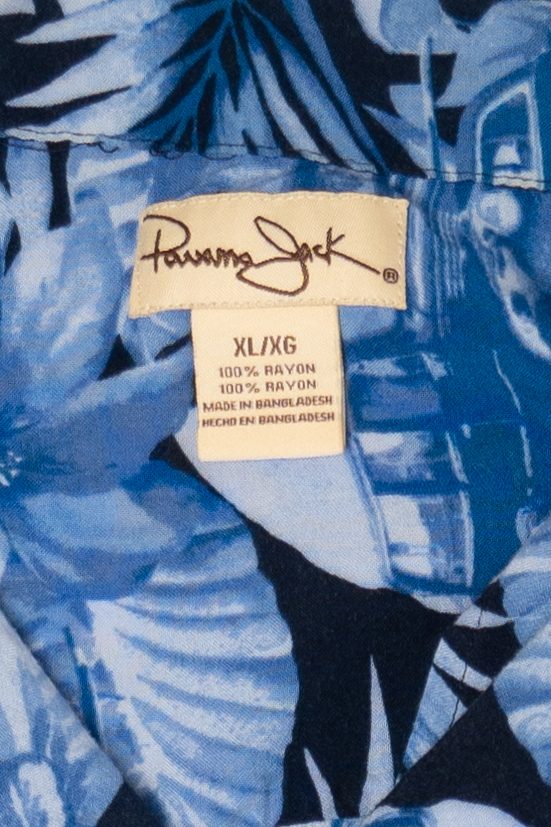 Navy Blue Panama Jack Hawaiian Button Up Shirt (2000s)