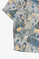 Blue Bermuda Bay Hawaiian Button Up Shirt (2000s)