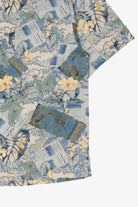Blue Bermuda Bay Hawaiian Button Up Shirt (2000s)