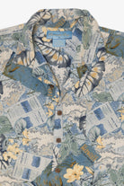 Blue Bermuda Bay Hawaiian Button Up Shirt (2000s)