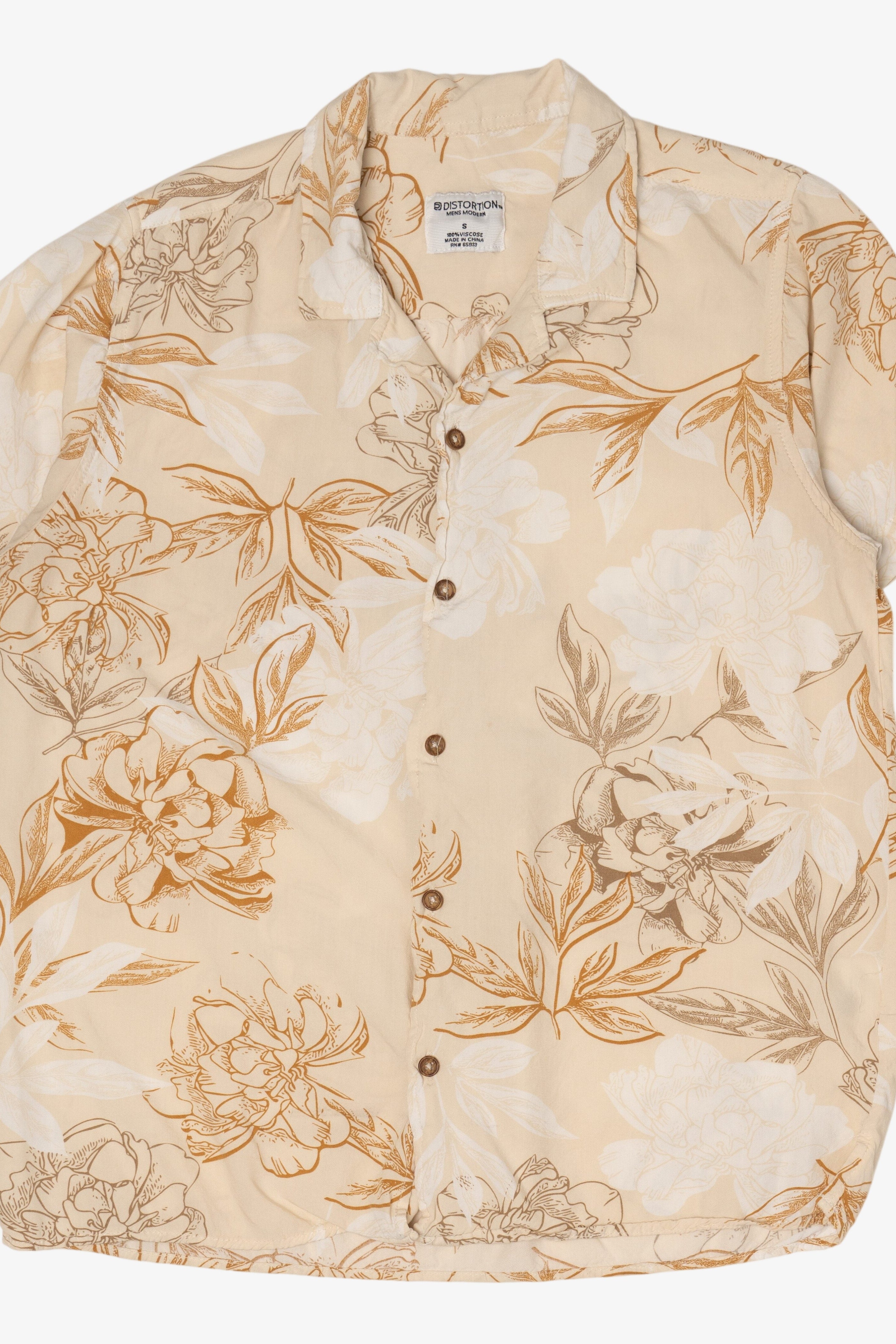 Beige Distortion Hawaiian Button Up Shirt (2020s)