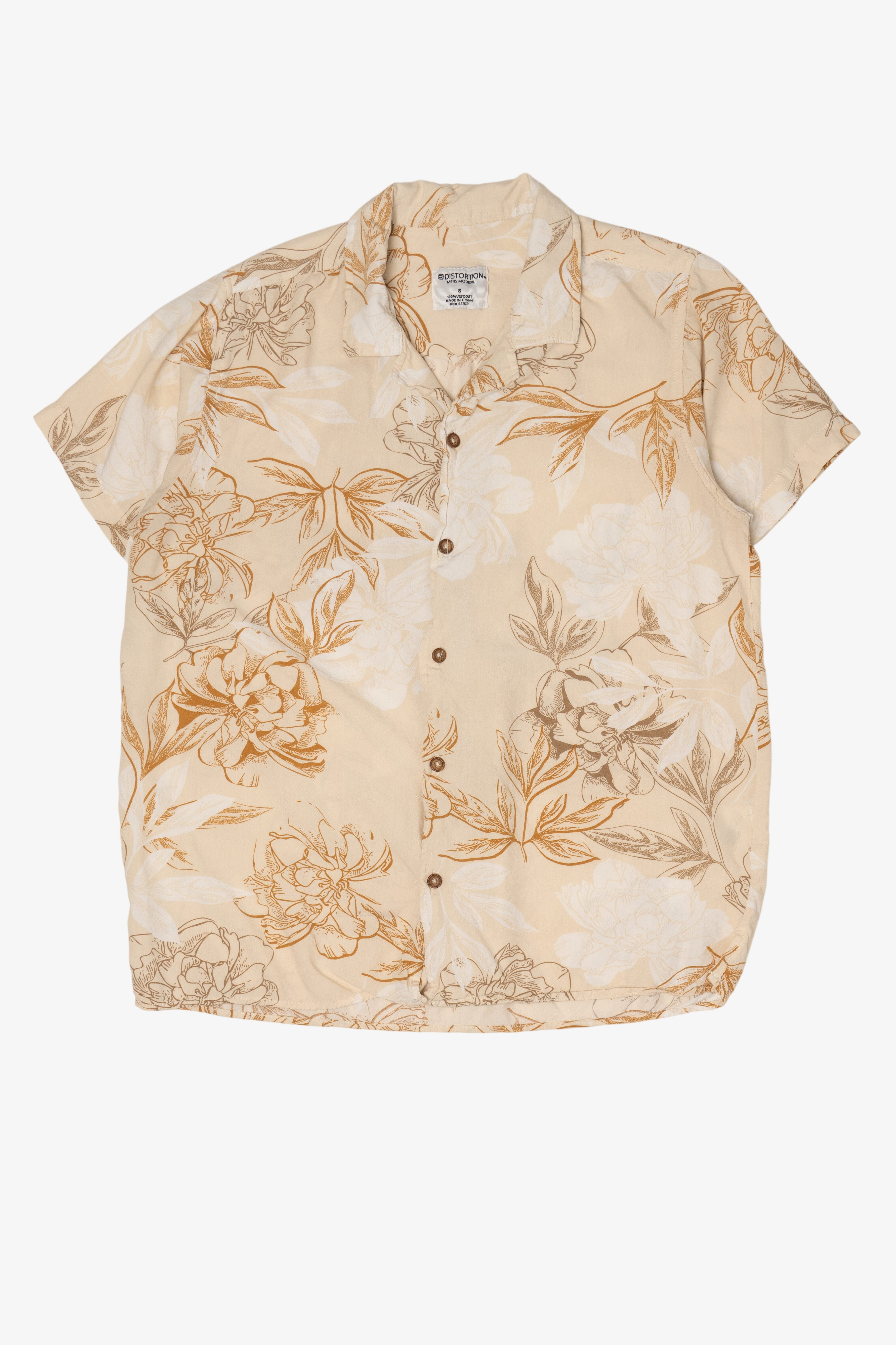 Beige Distortion Hawaiian Button Up Shirt (2020s)