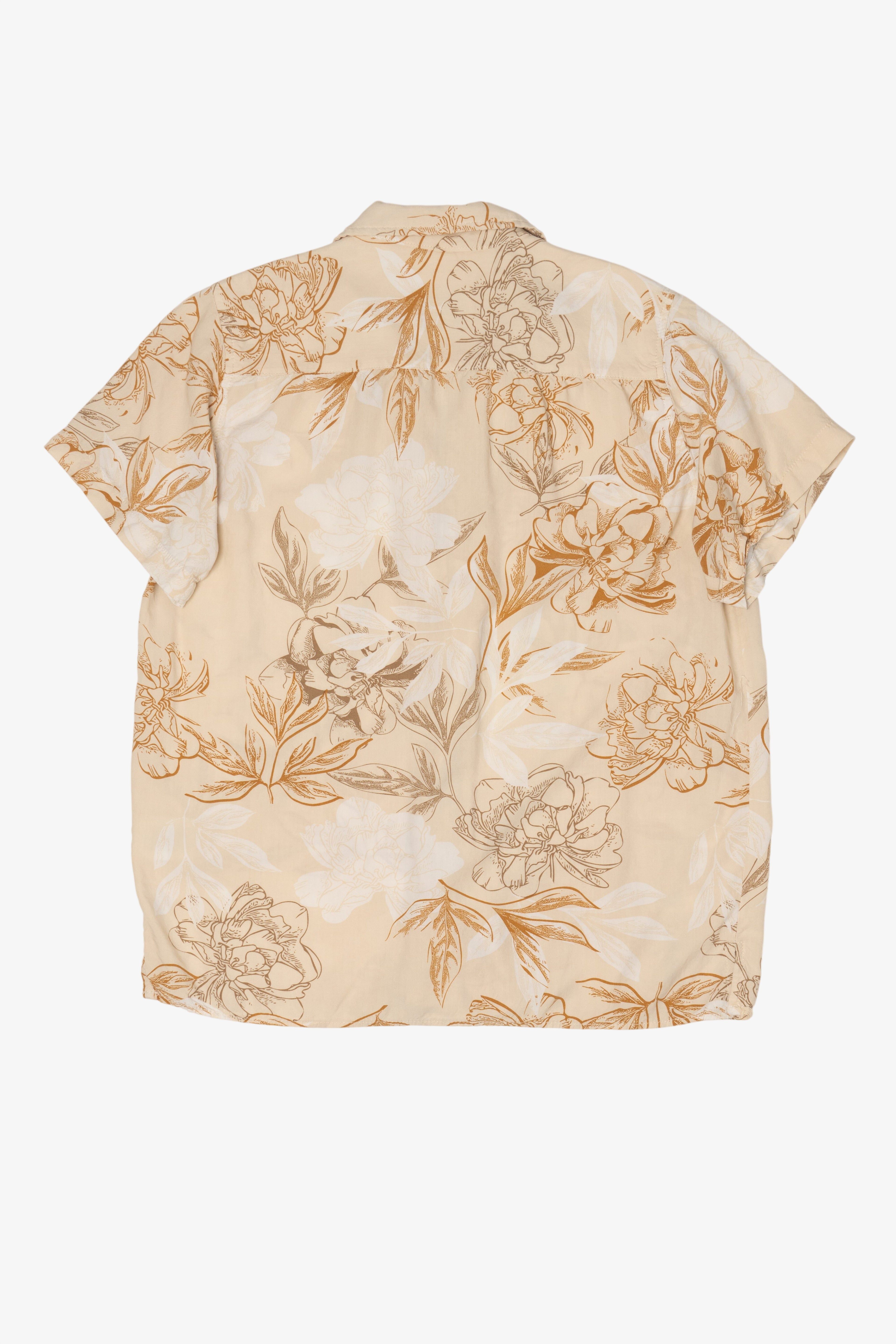 Beige Distortion Hawaiian Button Up Shirt (2020s)