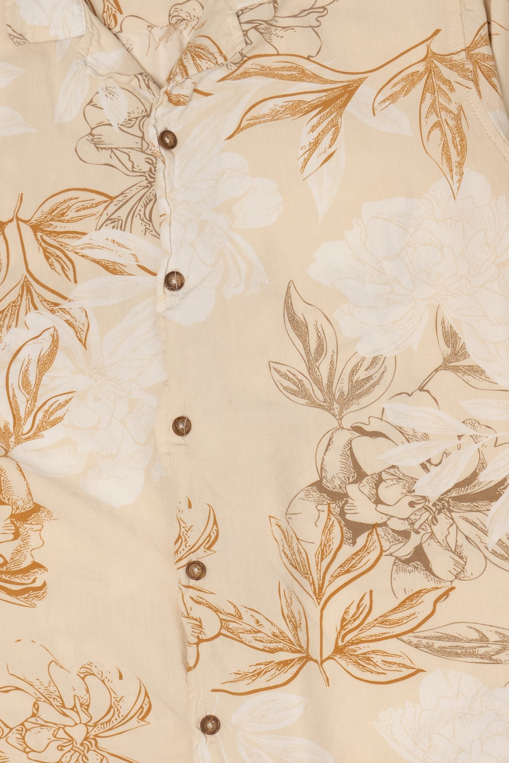 Beige Distortion Hawaiian Button Up Shirt (2020s)