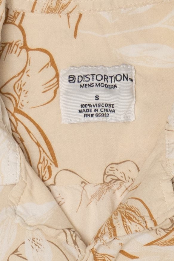 Beige Distortion Hawaiian Button Up Shirt (2020s)