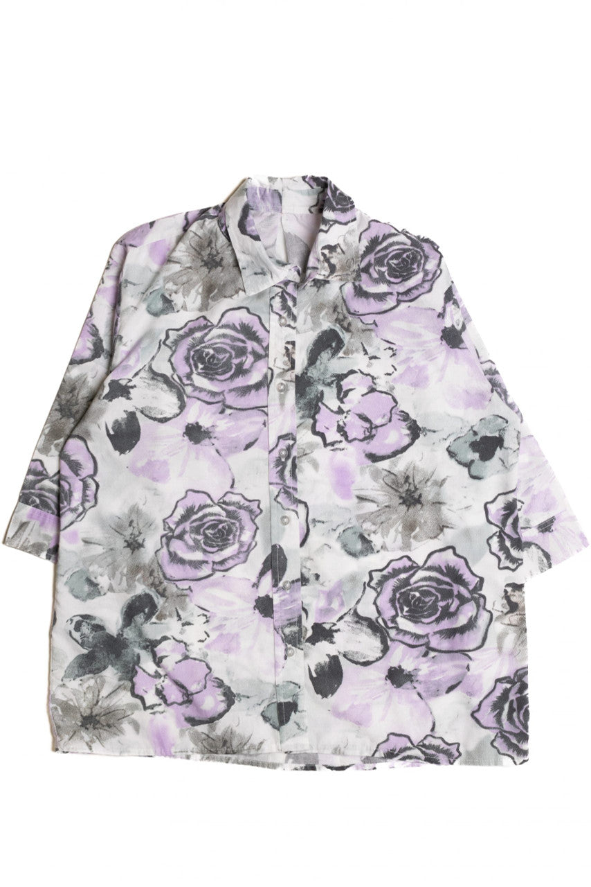 Flower Patterned Button Up Shirt