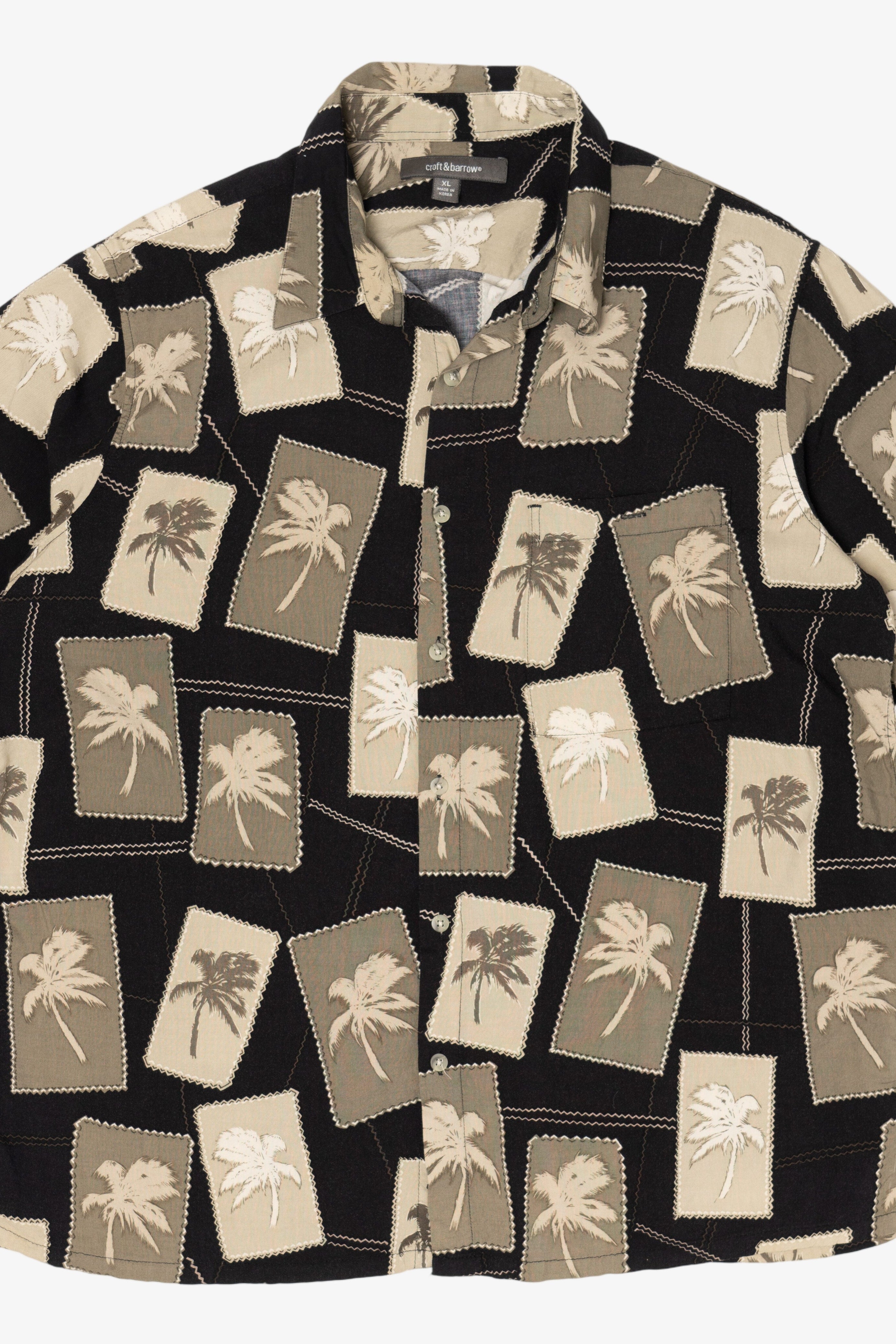 Vintage Croft & Barrow Palm Tree Hawaiian Button Up Shirt (2000s)