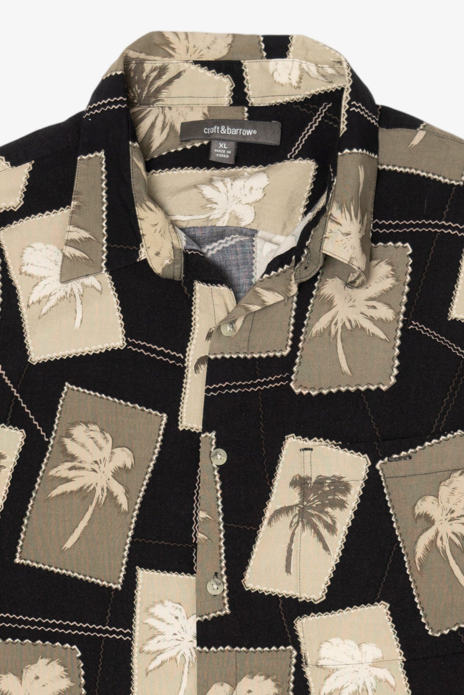 Vintage Croft & Barrow Palm Tree Hawaiian Button Up Shirt (2000s)