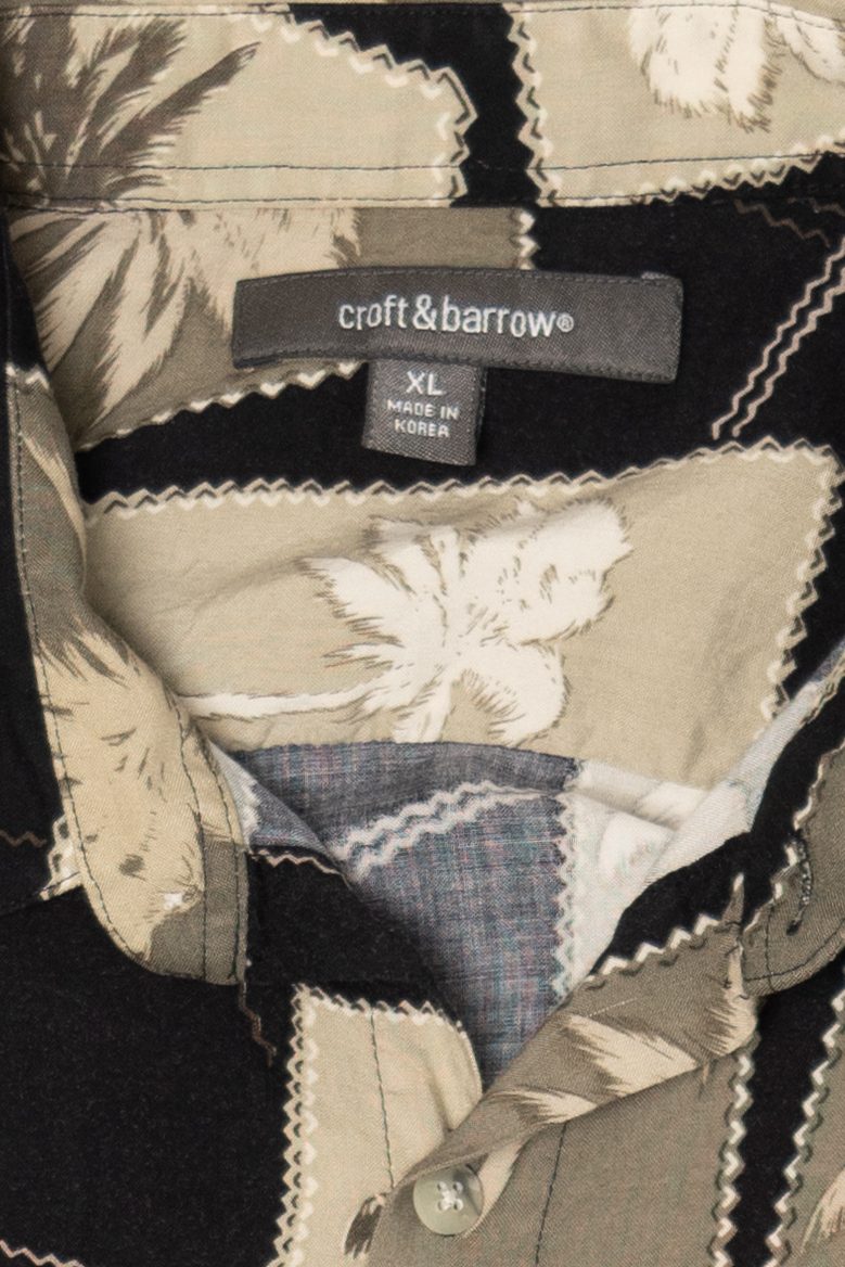 Vintage Croft & Barrow Palm Tree Hawaiian Button Up Shirt (2000s)