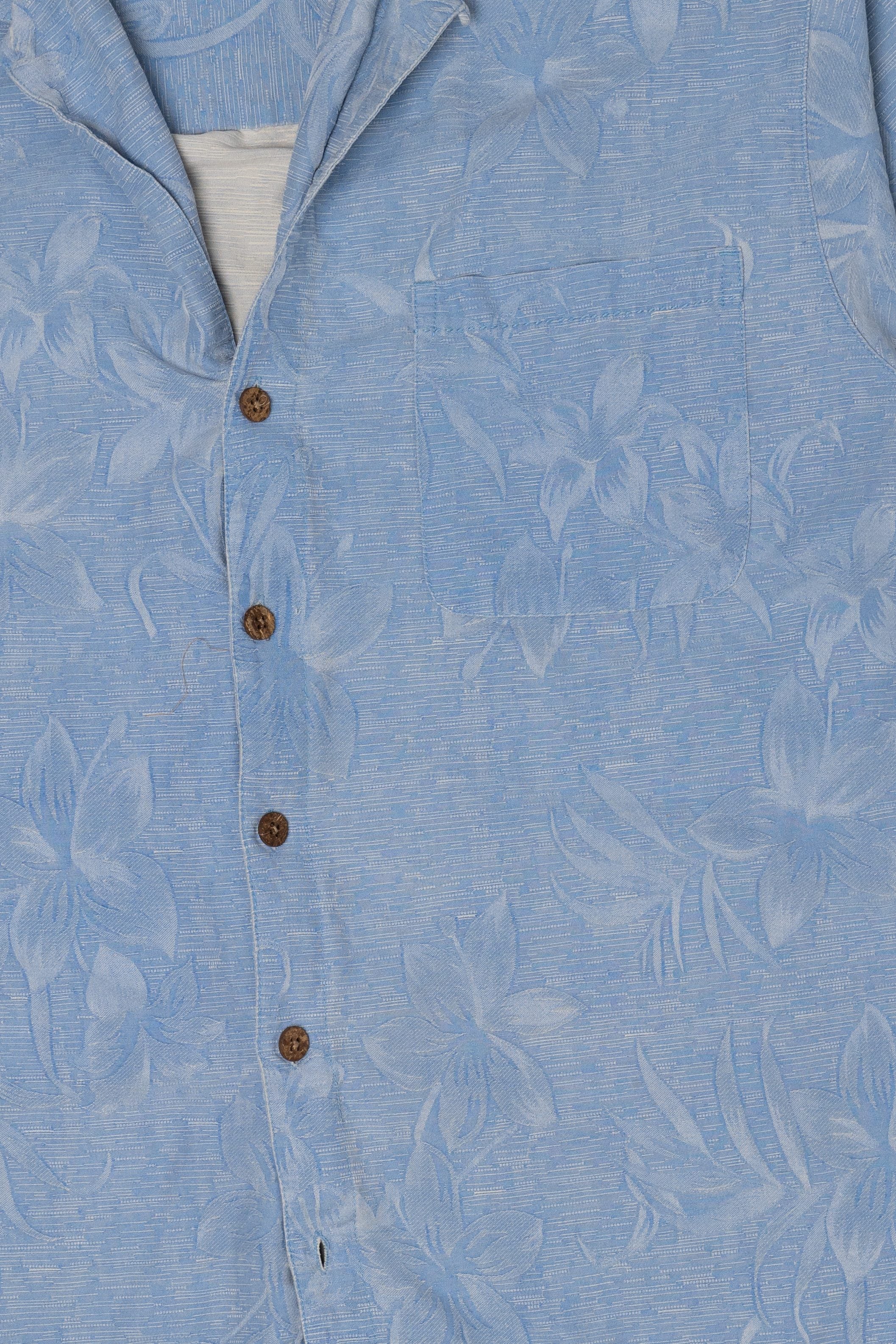 Vintage Light Blue Island Shares Hawaiian Button Up Shirt (2000s)