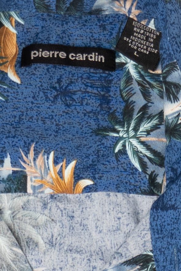 Vintage Blue Pierre Cardin Hawaiian Button Up Shirt (1990s)