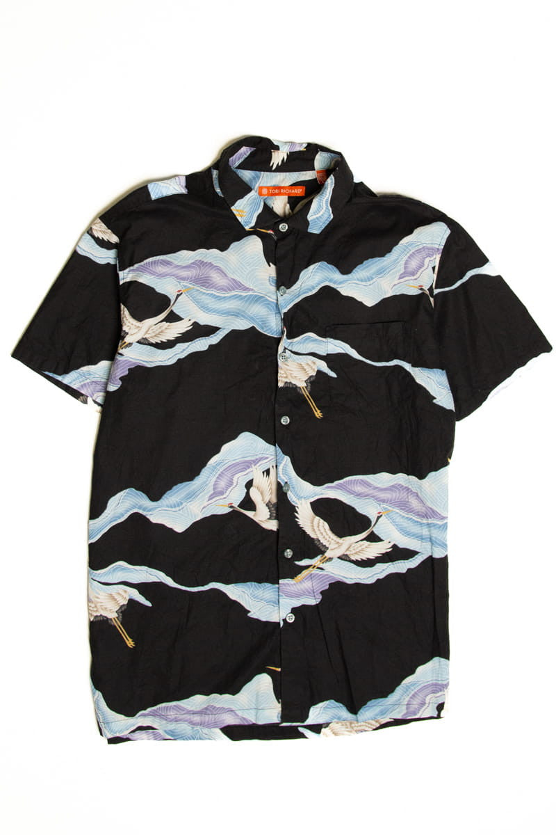 Crane Print Tori Richard Button Up Shirt