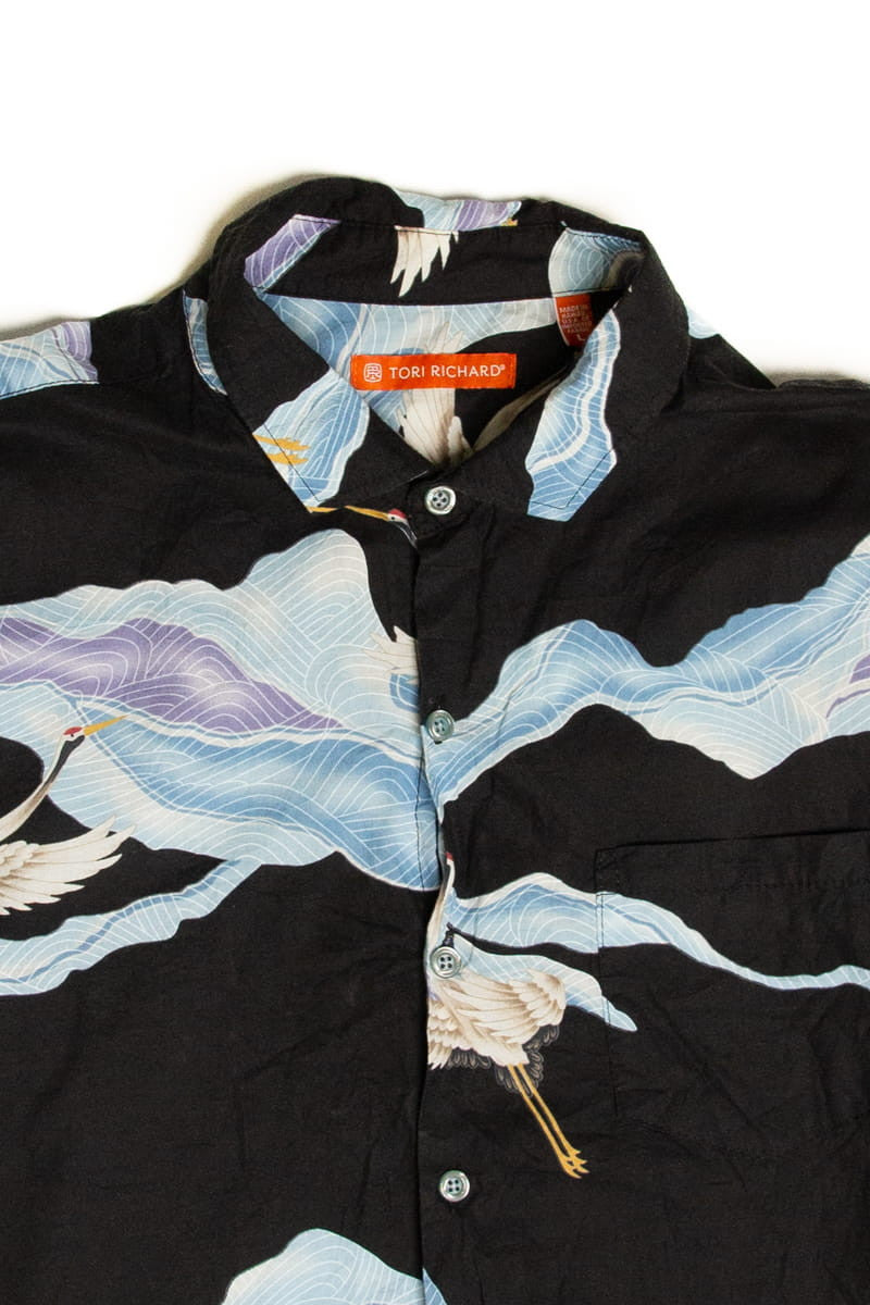 Crane Print Tori Richard Button Up Shirt