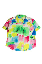 Vintage Neon Paint Button Up Shirt (sz. Large)