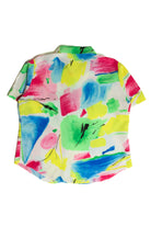 Vintage Neon Paint Button Up Shirt (sz. Large)