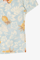 Vintage Light Blue Campia Moda Flowers And Pineapples Hawaiian Button Up Shirt (2000s)