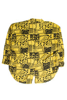 Vintage Yellow & Black Abstract Button Up Shirt (1980s)