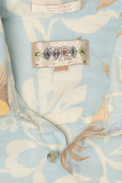 Vintage Light Blue Campia Moda Flowers And Pineapples Hawaiian Button Up Shirt (2000s)