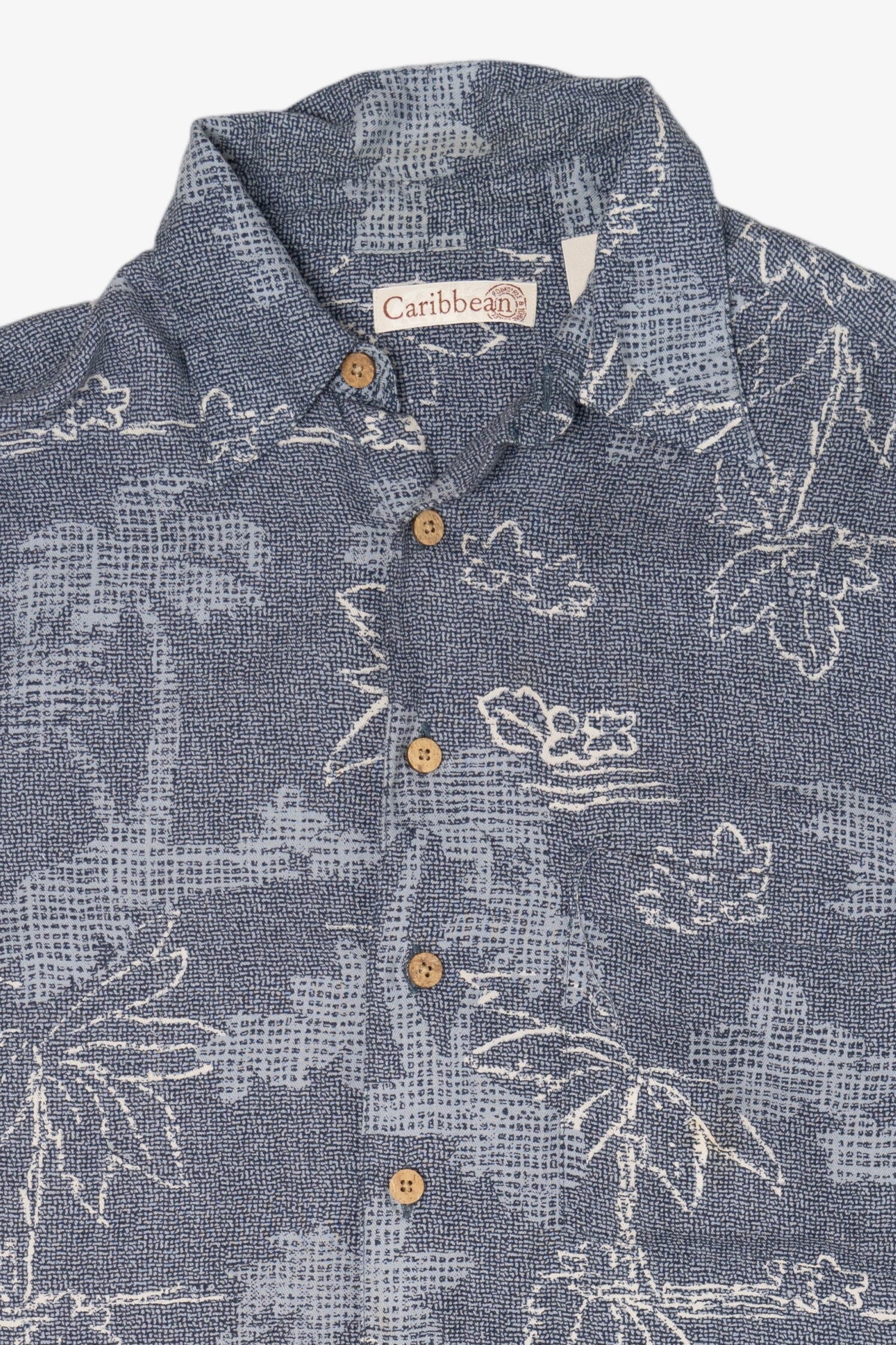 Vintage Blue Caribbean Hawaiian Button Up Shirt (2000s)