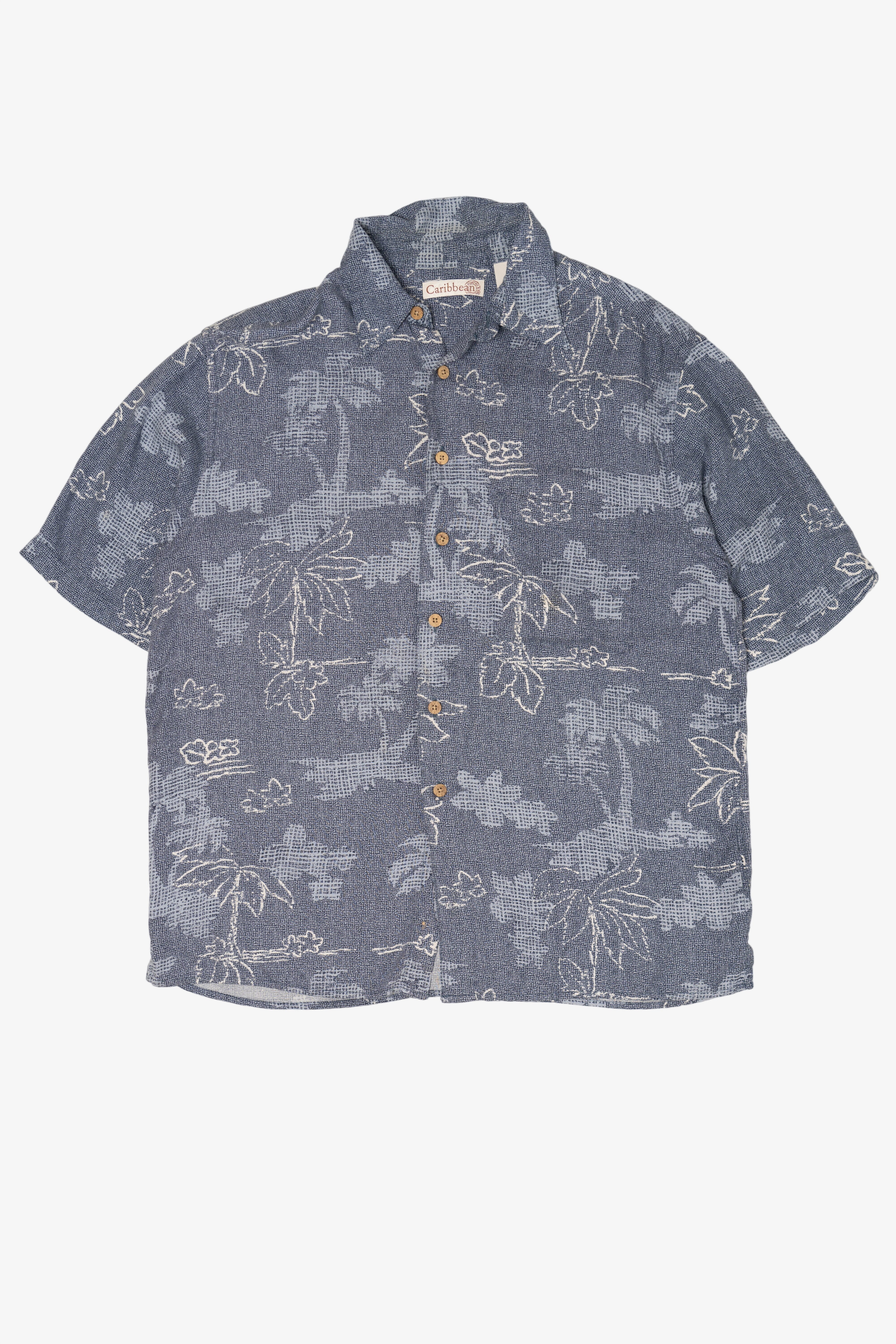 Vintage Blue Caribbean Hawaiian Button Up Shirt (2000s)