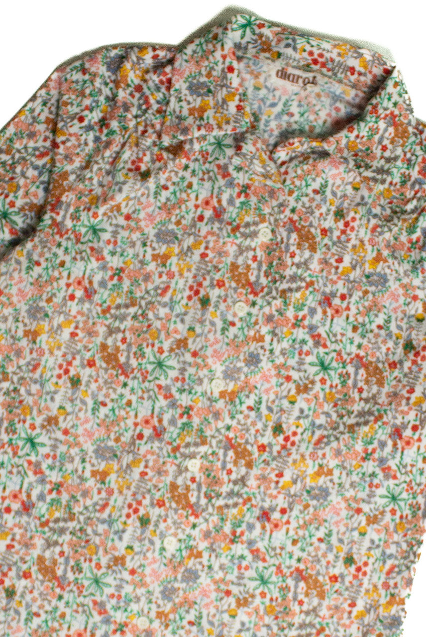 Vintage Women's Micro Floral Button Up Shirt (sz. 16)