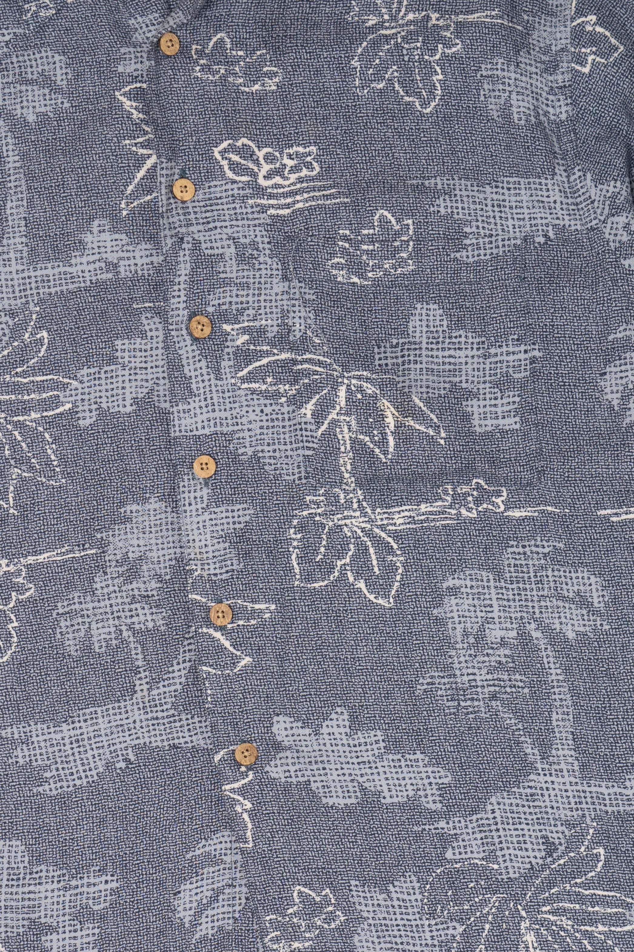 Vintage Blue Caribbean Hawaiian Button Up Shirt (2000s)
