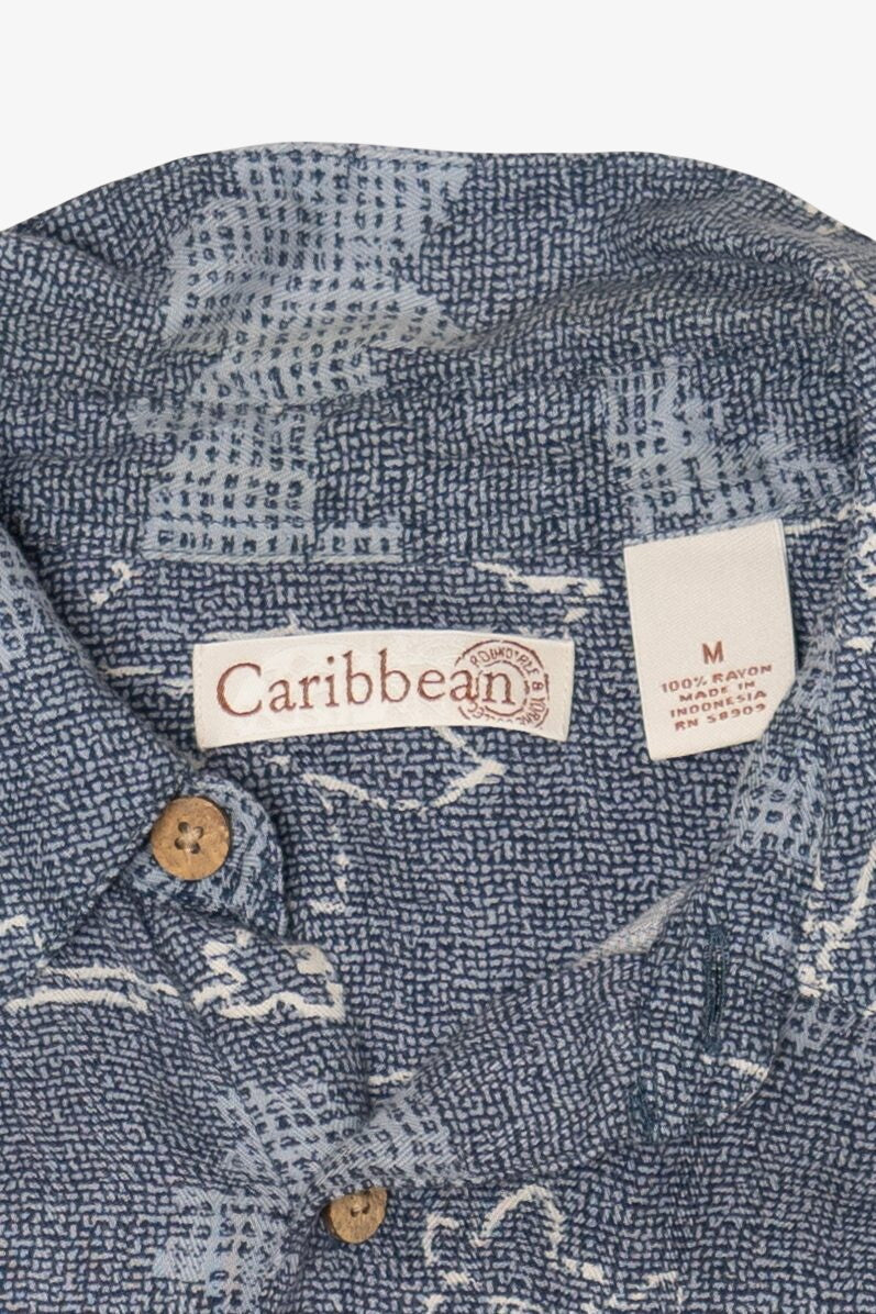 Vintage Blue Caribbean Hawaiian Button Up Shirt (2000s)