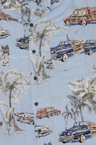 Light Blue Pineapple Connection Palm Trees And Trucks Hawaiian Button Up Shirt (2010s)