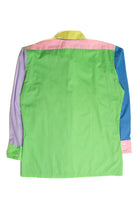 Vintage Pastel Color Block Button Up Shirt (sz. Large)