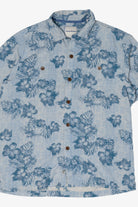 Vintage Blue Tommy Bahama Silk Hawaiian Button Up Shirt (2000s)