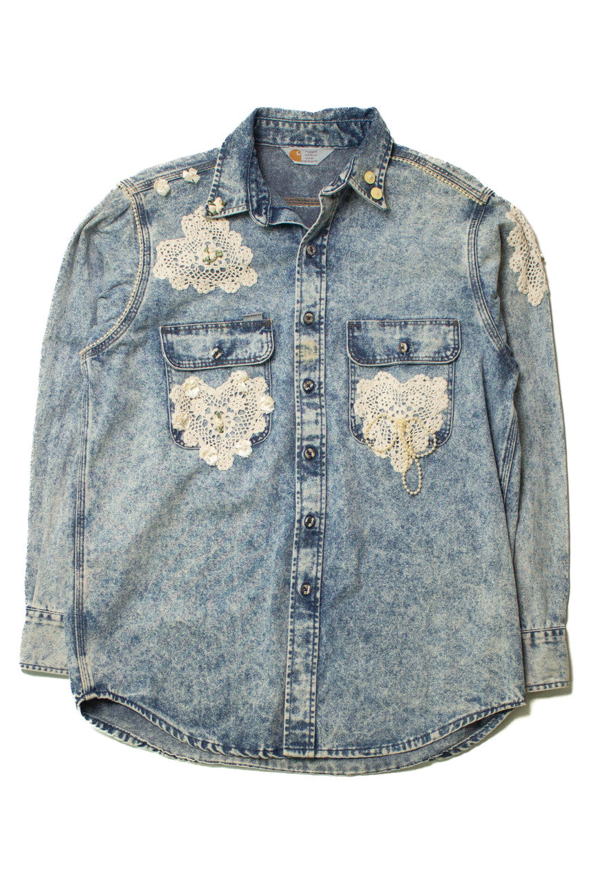 Vintage Lace & Beads Carhartt Button Up Shirt (sz. X-Large)