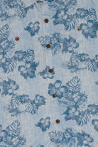 Vintage Blue Tommy Bahama Silk Hawaiian Button Up Shirt (2000s)