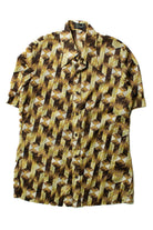 Vintage Brown Geometric Button Up Shirt (1970s)