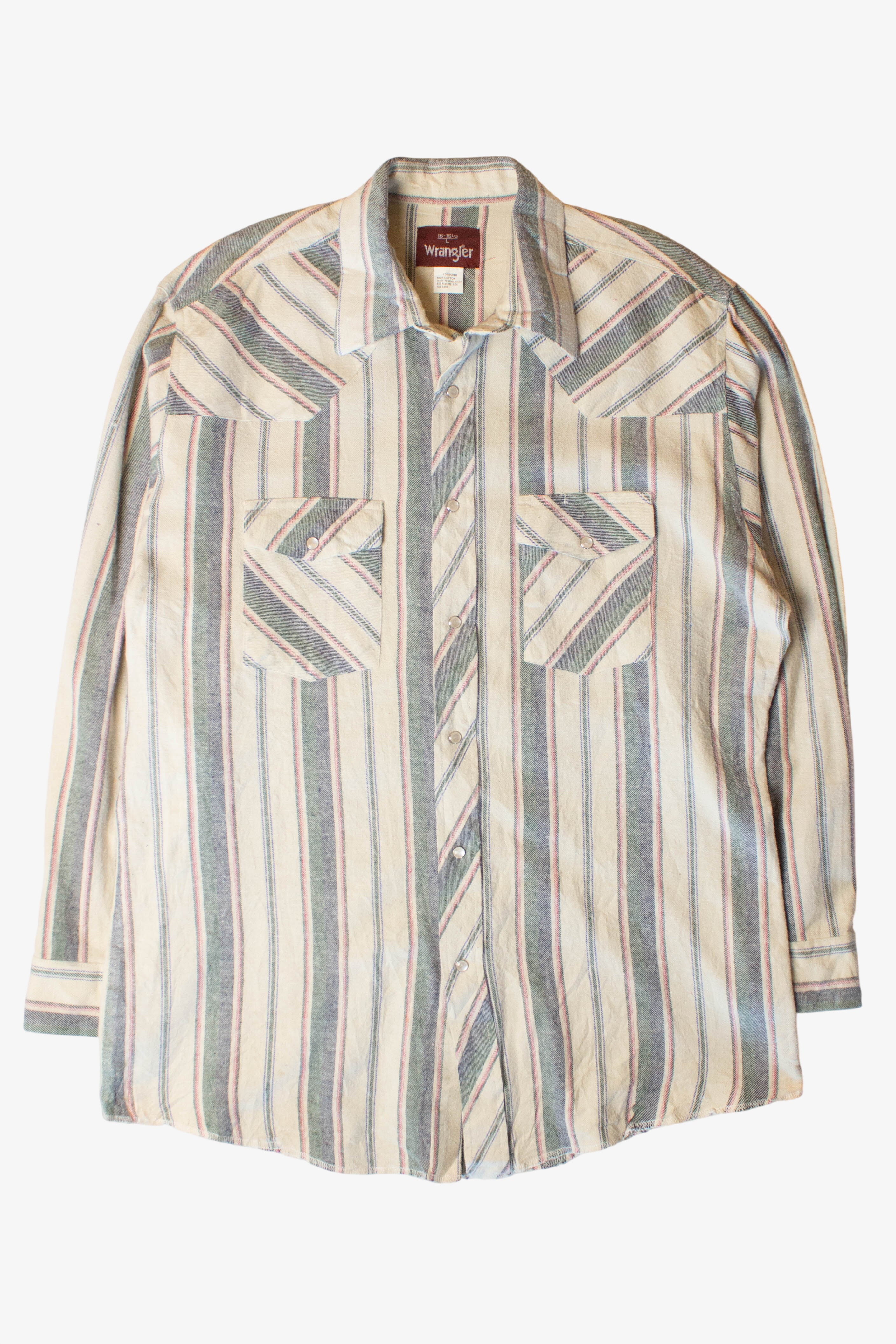 Vintage Wrangler Striped Pearl Snap Button Up (1990s)