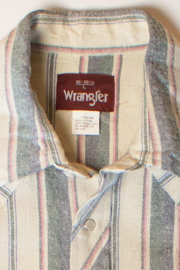 Vintage Wrangler Striped Pearl Snap Button Up (1990s)