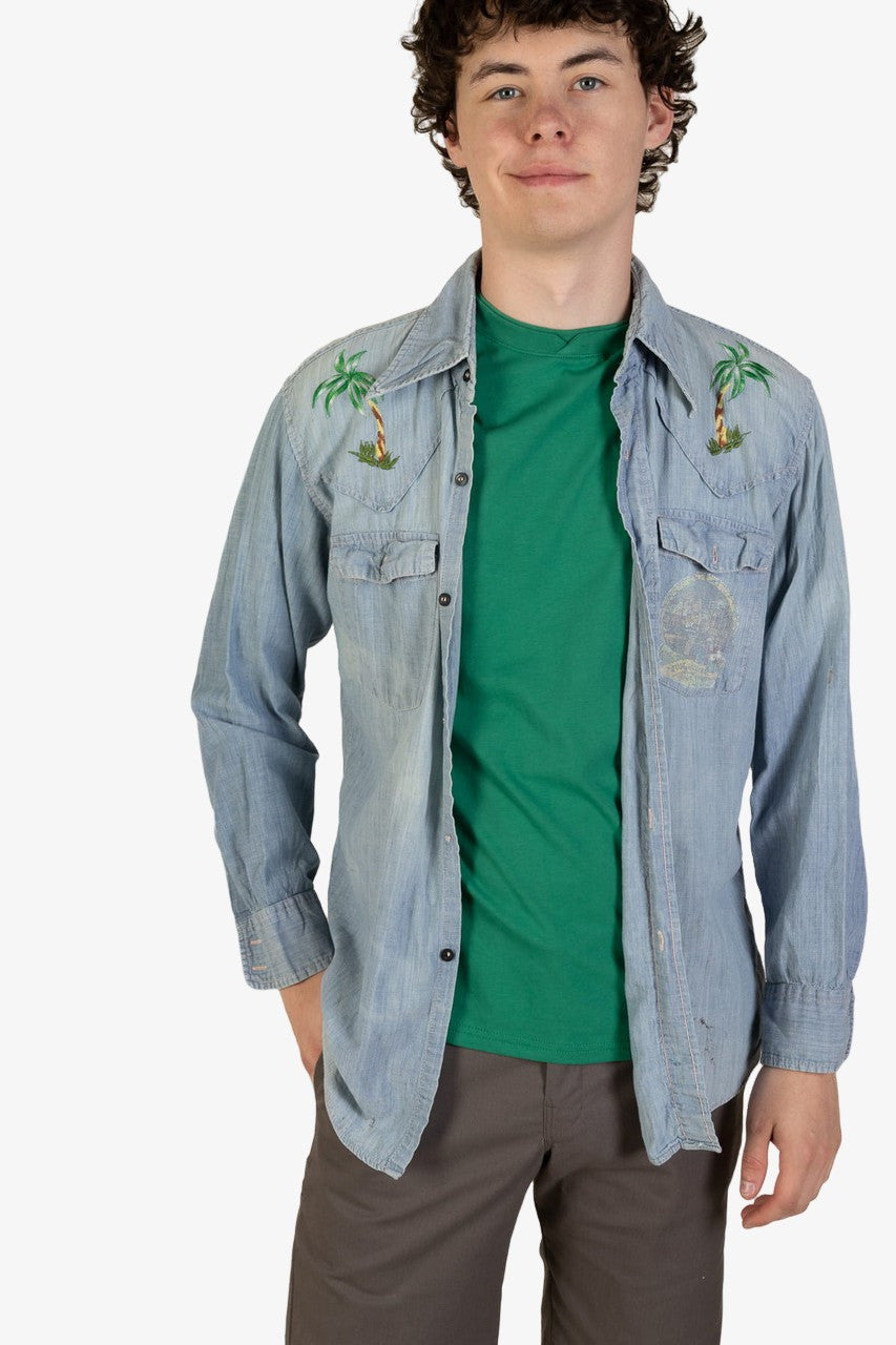 Vintage Kawasaki Chambray Button Up Shirt (1970s)