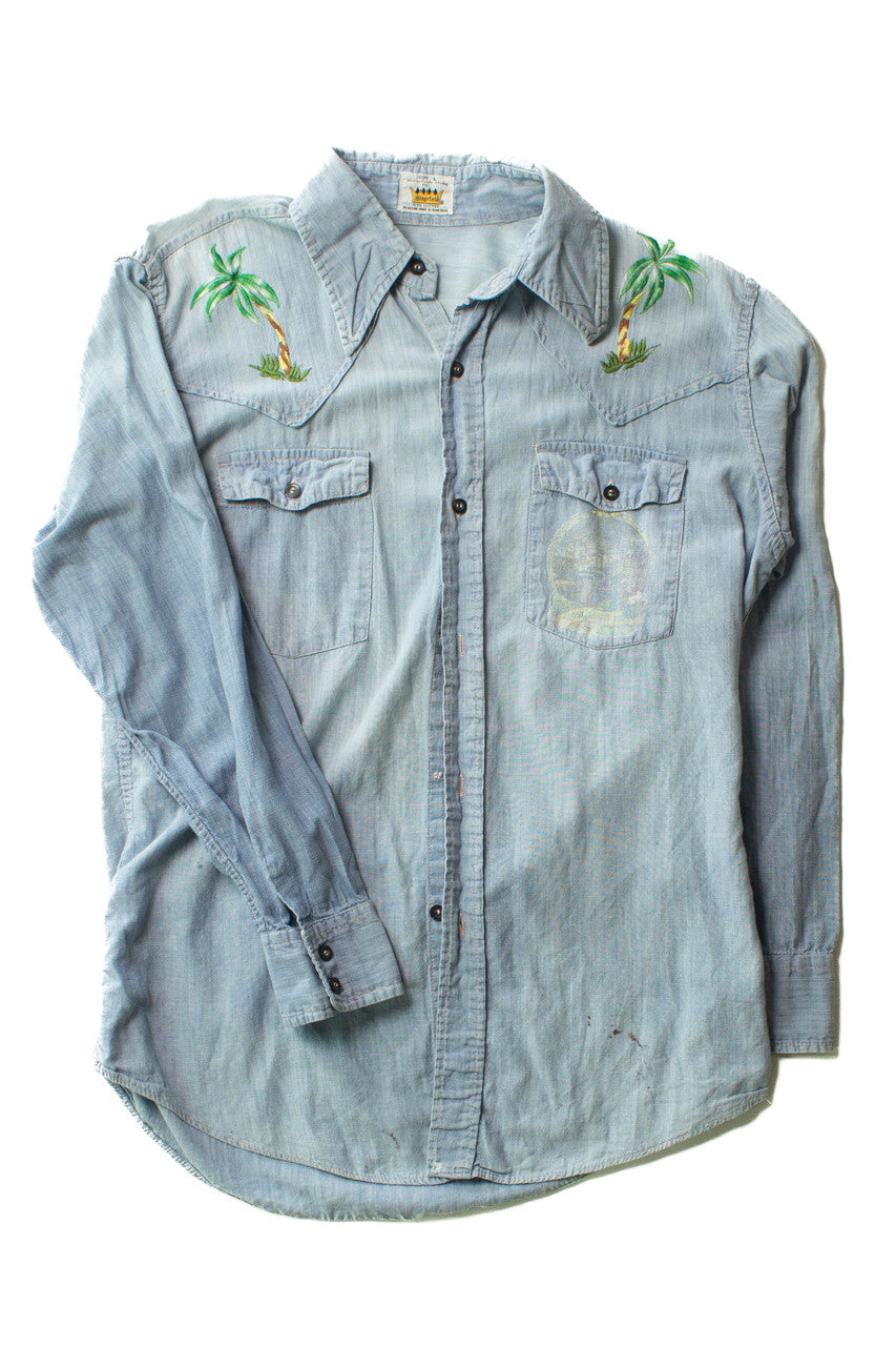 Vintage Kawasaki Chambray Button Up Shirt (1970s)