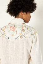 Vintage Crosshatch Floral Button Up Shirt (1970s)