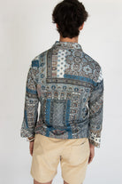 Vintage Blue Patchwork Button Up Shirt (1990s)