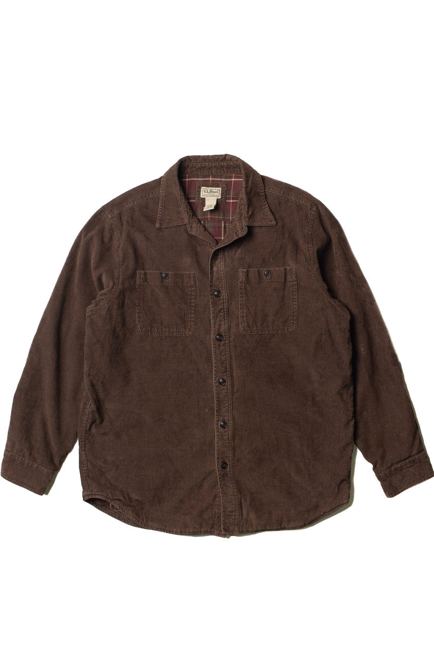 L.L. Bean Flannel Lined Corduroy Button Up Shirt
