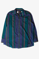 Vintage Striped Pearl Snap Button Up Shirt (1990s)